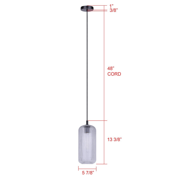 Canarm - IPL1250A01BK-CR - One Light Pendant - Malek - Matte Black