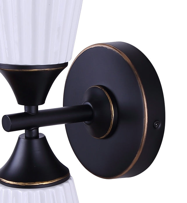 Canarm - IWF2274B02BK - Two Light Wall Sconce - Draven - Matte Black + White