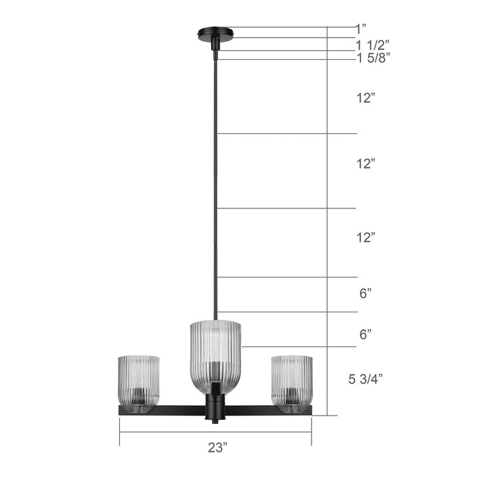Canarm - ICH1243A04BK - Four Light Chandelier - Renzo - Matte Black