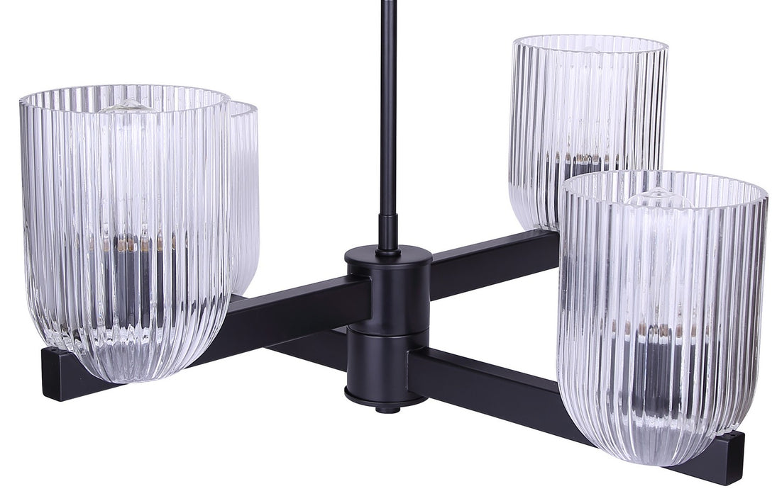 Canarm - ICH1243A04BK - Four Light Chandelier - Renzo - Matte Black