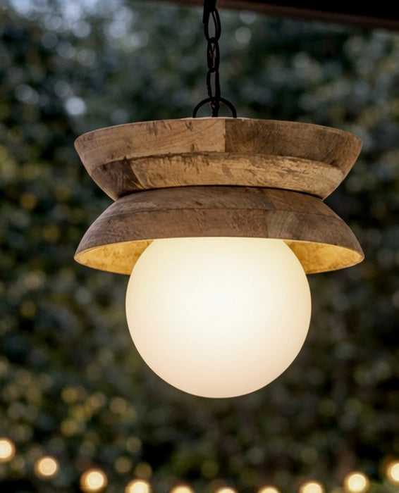 Canarm - IPL2271B01NA - One Light Pendant - Maeva - Natural Wood + Black