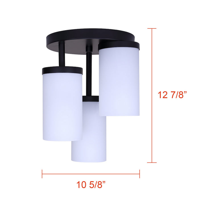 Canarm - ISF1234A03BK-FO - Three Light Semi-Flush Mount - Britton - Matte Black
