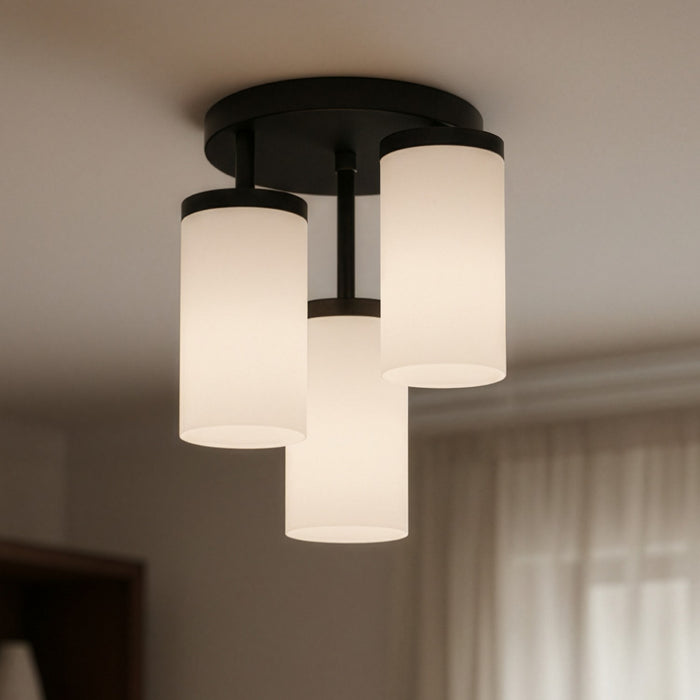 Canarm - ISF1234A03BK-FO - Three Light Semi-Flush Mount - Britton - Matte Black