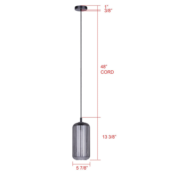 Canarm - IPL1250A01BK-SR - One Light Pendant - Malek - Matte Black