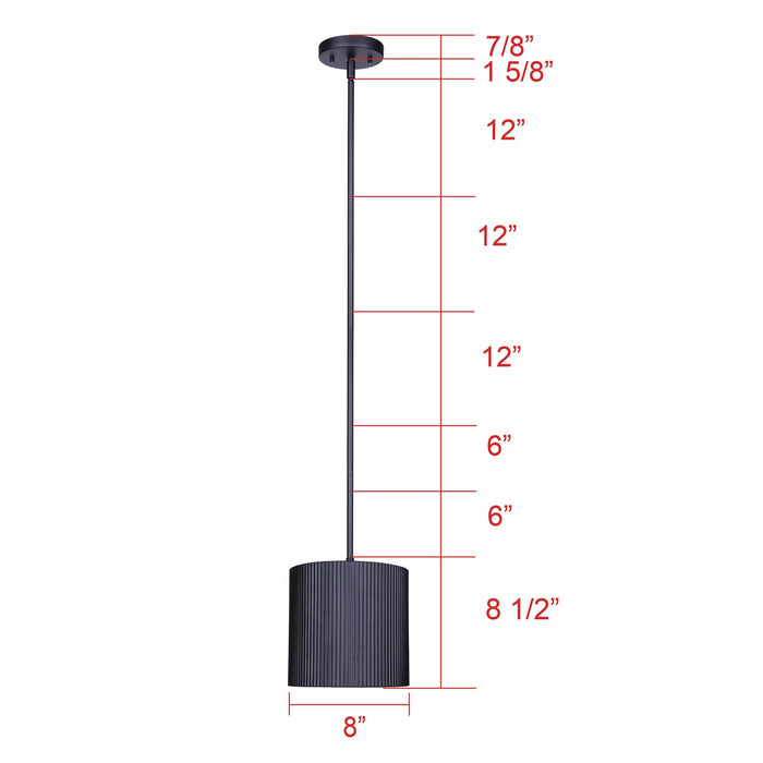 Canarm - IPL1119A01BK - One Light Pendant - Rexton - Matte Black