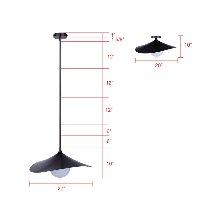 Canarm - IPL2265B01BK - One Light Pendant - Termoli - Matte Black
