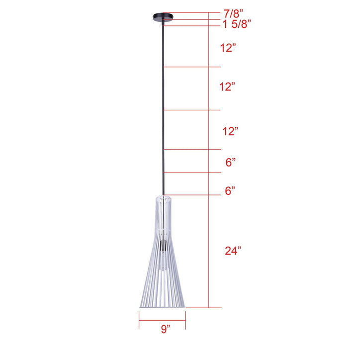 Canarm - IPL1238A01BW24 - One Light Pendant - Elim - Matte Black And White