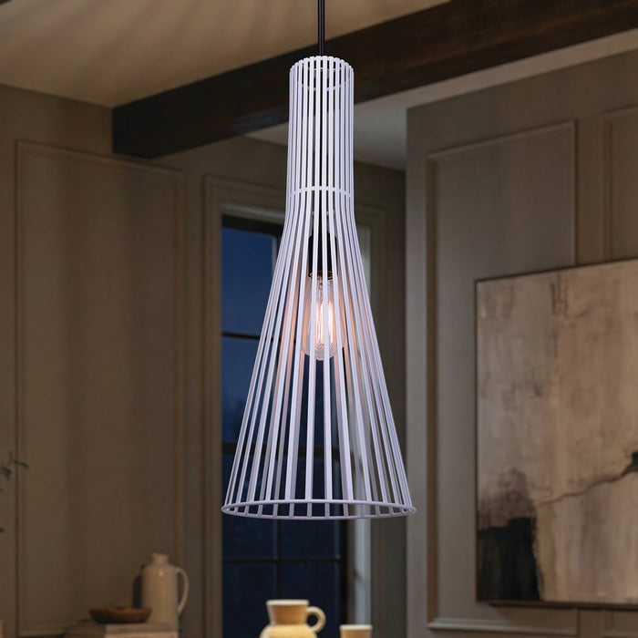 Canarm - IPL1238A01BW24 - One Light Pendant - Elim - Matte Black And White
