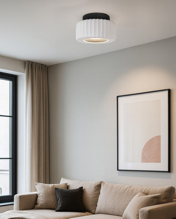 Canarm - LFM338A11BKR - LED Flush Mount - Dario - Matte Black And White