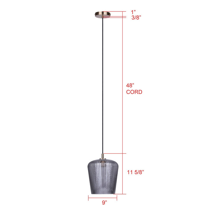 Canarm - IPL1249A01GD-SR - One Light Pendant - Leandro - Gold