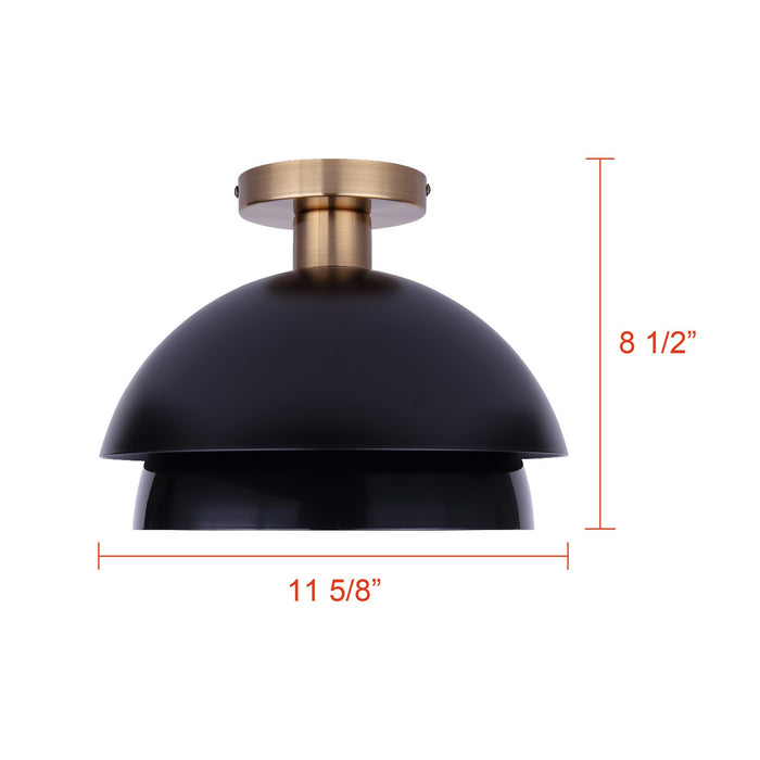 Canarm - ISF2264B01BKG - One Light Semi-Flushmount - Anya - Matte Black And Gold