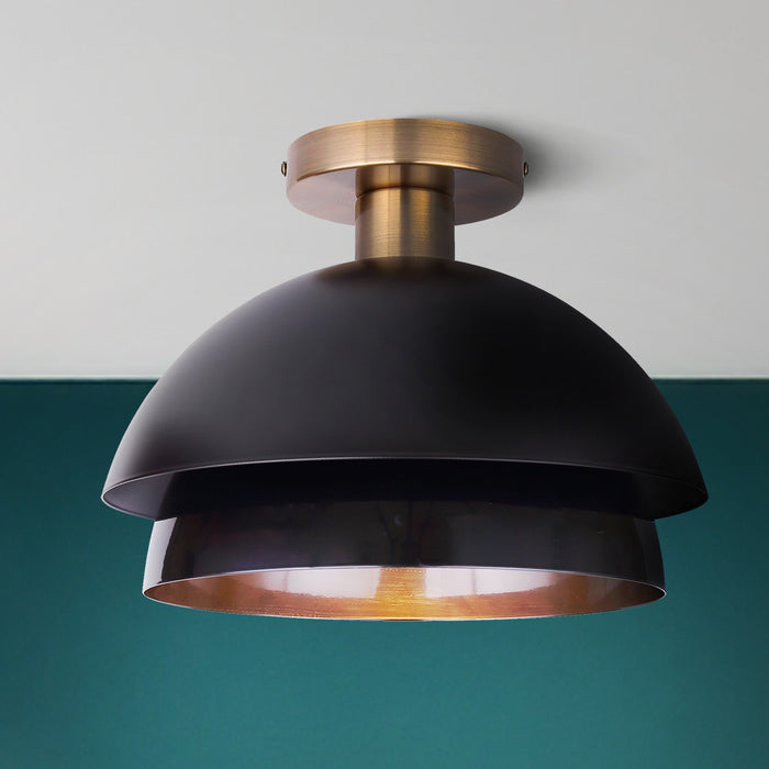 Canarm - ISF2264B01BKG - One Light Semi-Flushmount - Anya - Matte Black And Gold