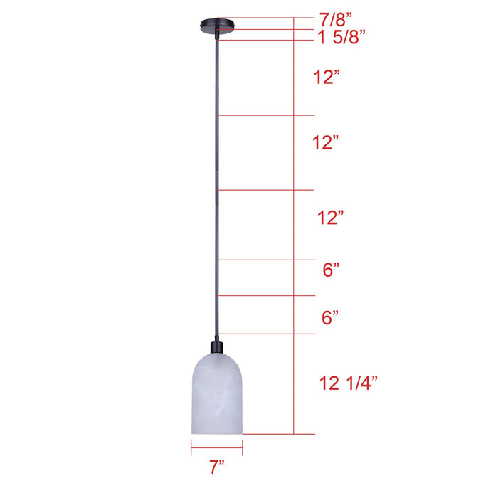 Canarm - IPL2260B01BK7 - One Light Pendant - Marek - Matte Black