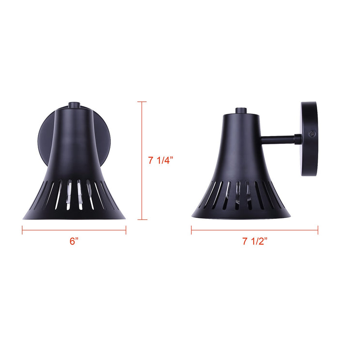 Canarm - IWF2255B01BK - One Light Wall Sconce - Percy - Matte Black