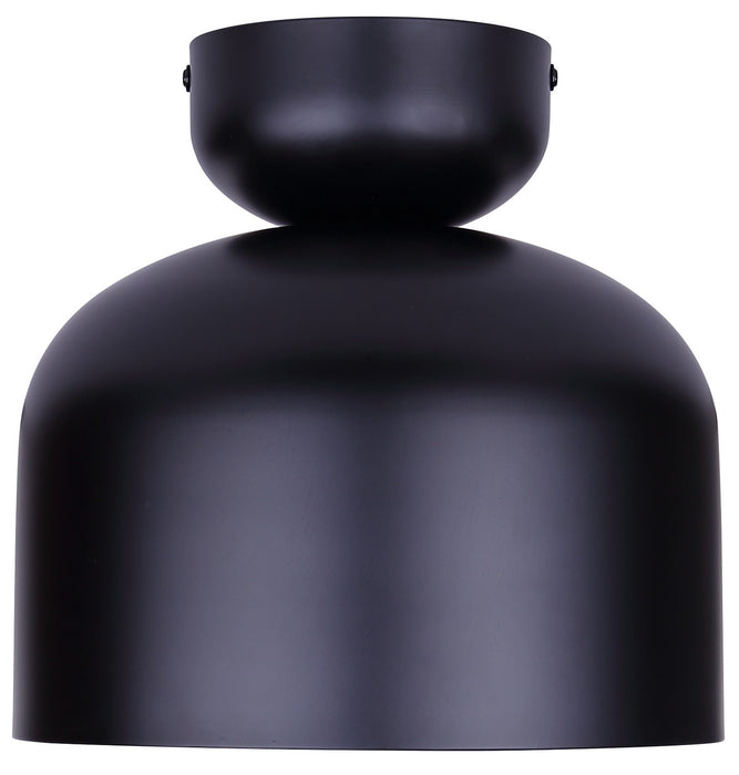 Canarm - IFM1152A09BK - One Light Flush Mount - Caleb - Matte Black & Faux Wood