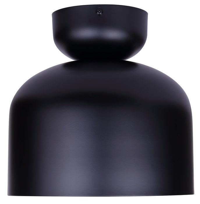 Canarm - IFM1152A09BK - One Light Flush Mount - Caleb - Matte Black & Faux Wood
