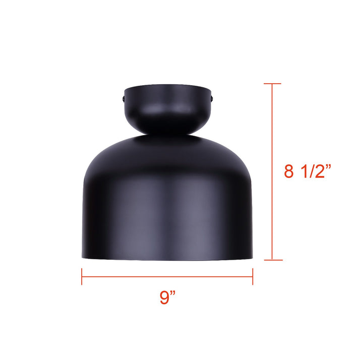 Canarm - IFM1152A09BK - One Light Flush Mount - Caleb - Matte Black & Faux Wood