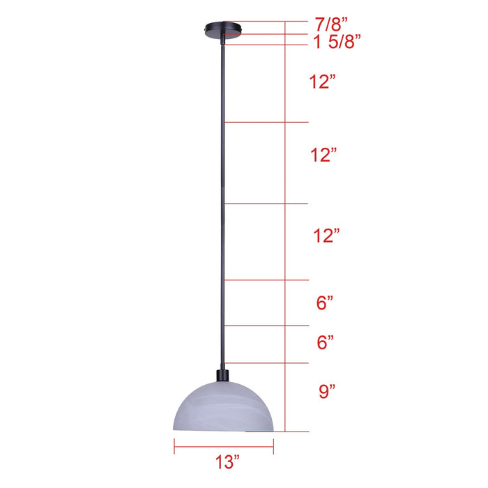 Canarm - IPL2260B01BK13 - One Light Pendant - Marek - Matte Black