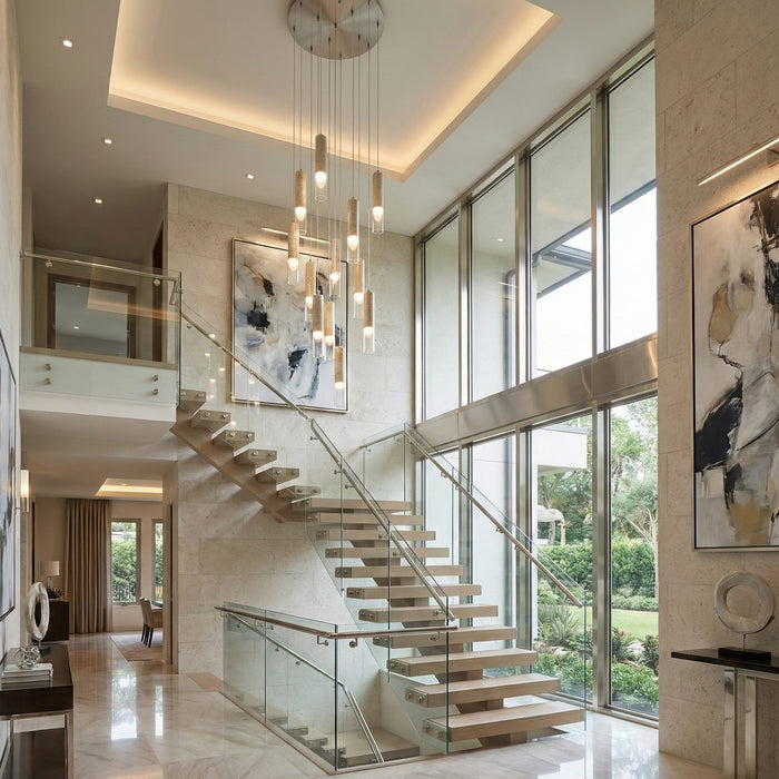 Artcraft - AC5104BN - LED Chandelier - Zara - Brushed Nickel