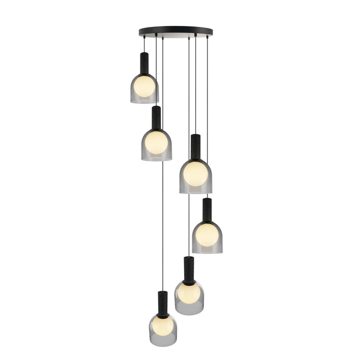 Artcraft - SC13386BK - Six Light Pendant - Juna - Black