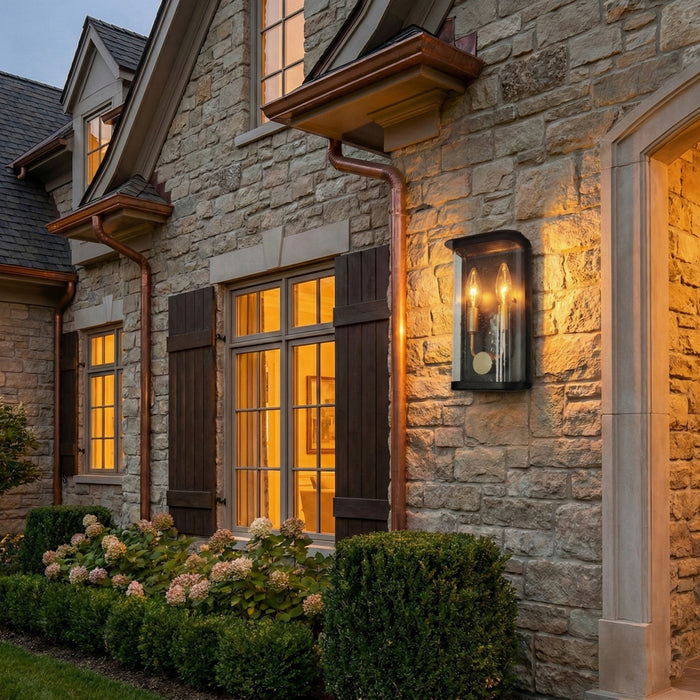 Artcraft - AC8970BK - Two Light Outdoor Lantern - Stonegate - Black