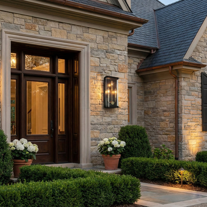 Artcraft - AC8971BK - Three Light Outdoor Lantern - Stonegate - Black