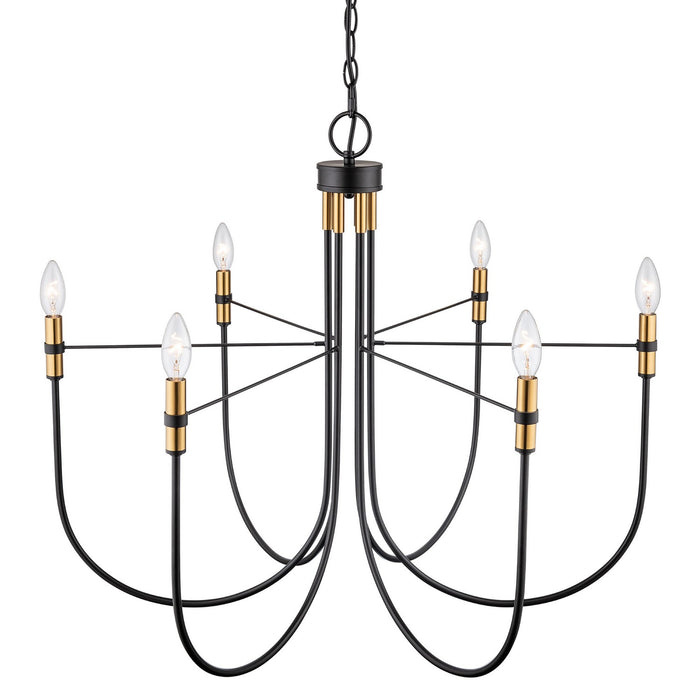 Artcraft - AC12226BB - Six Light Chandelier - Foundry - Black