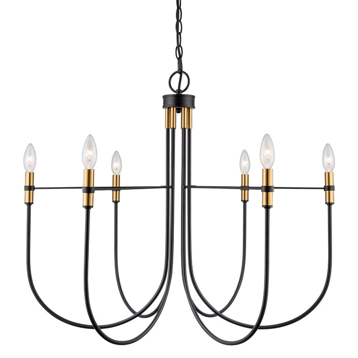 Artcraft - AC12226BB - Six Light Chandelier - Foundry - Black