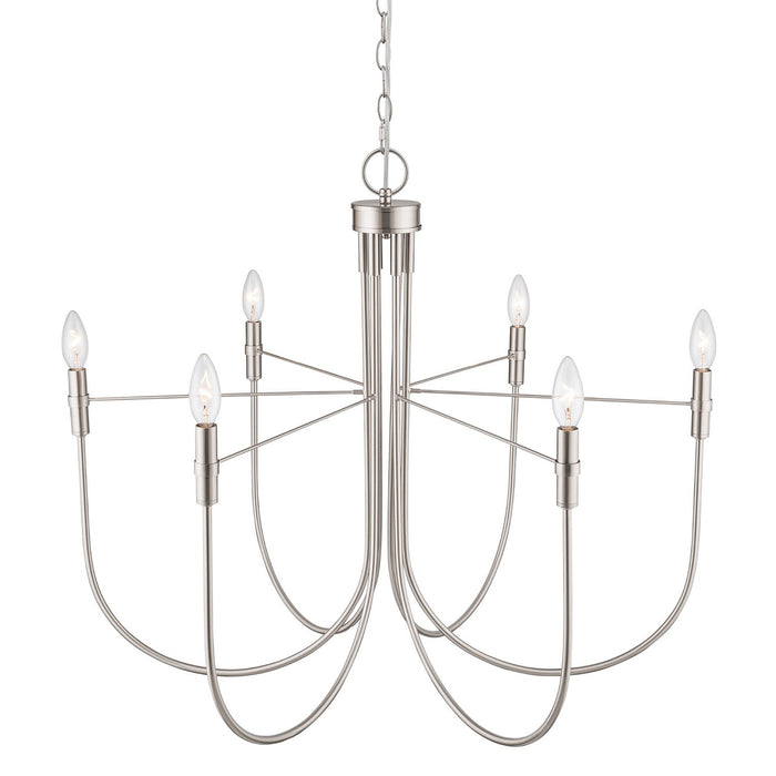 Artcraft - AC12226BN - Six Light Chandelier - Foundry - Brushed Nickel