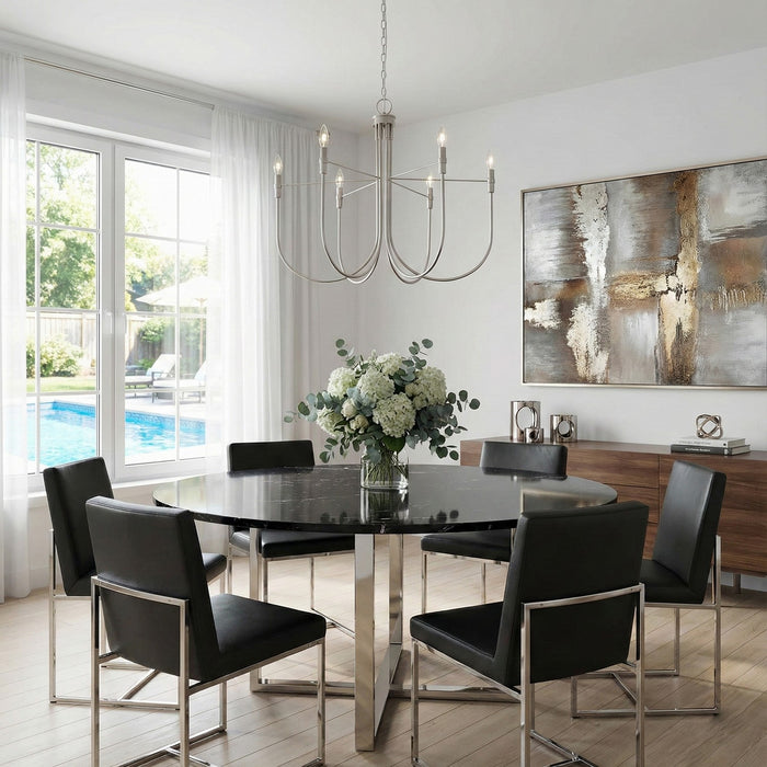 Artcraft - AC12226BN - Six Light Chandelier - Foundry - Brushed Nickel