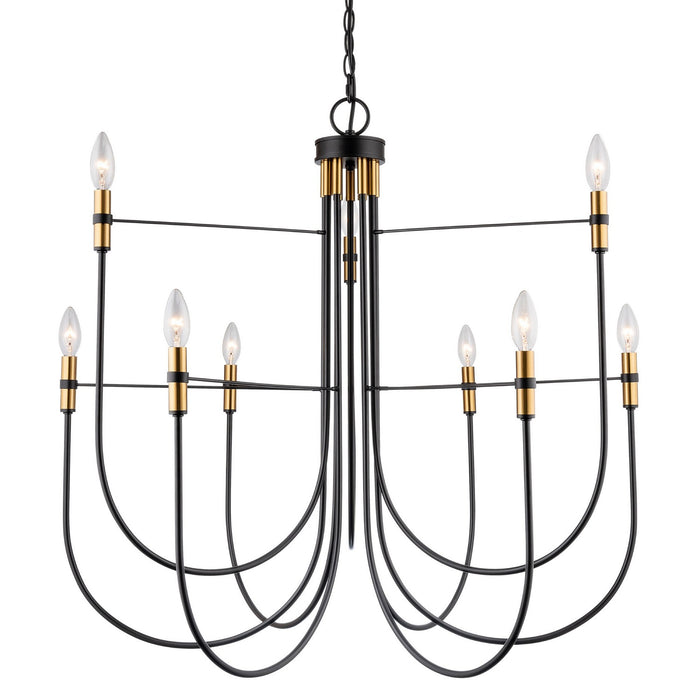 Artcraft - AC12229BB - Nine Light Chandelier - Foundry - Black