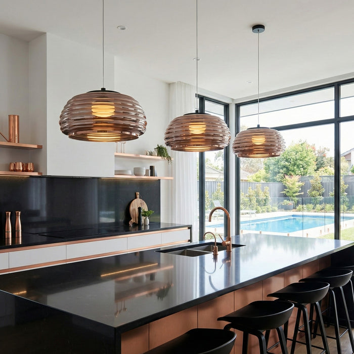 Artcraft - AC5011EC - LED Pendant - Haze - Black/Espresso Copper