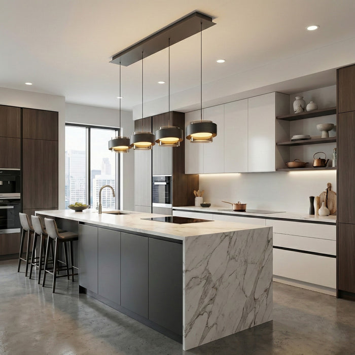 Artcraft - AC6984GR - LED Island Pendant - Axis - Graphite