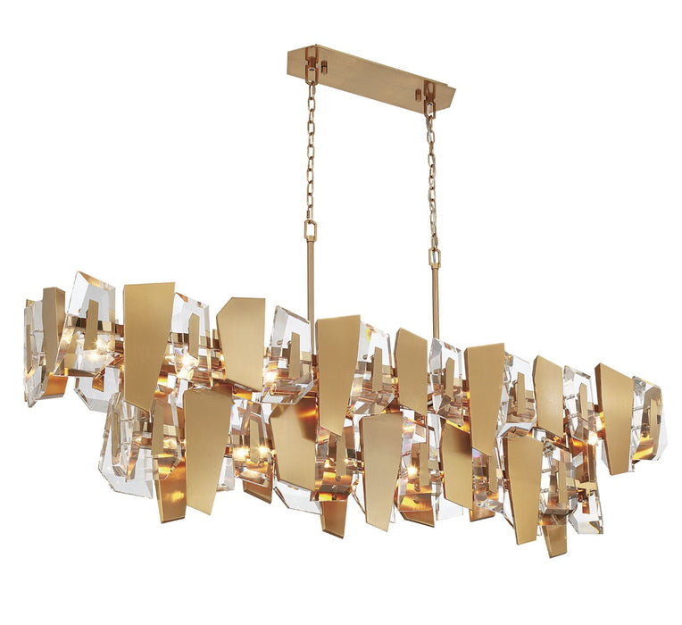 Lib & Co. - 12404-037 - 14 Light Linear Chandelier - Castellana - Brushed brass