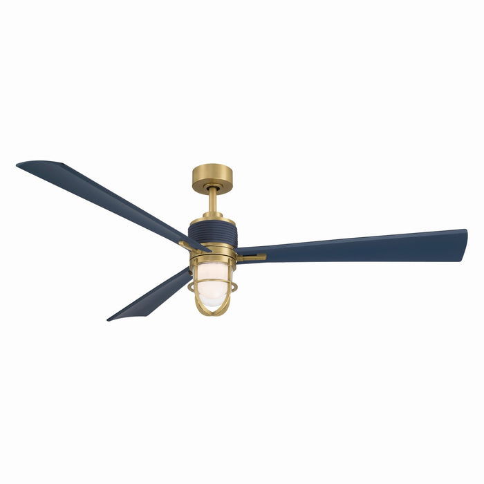 Minka Aire - F768L-LBR/NVY - 65" Ceiling Fan - Nauticus - Legacy Brass