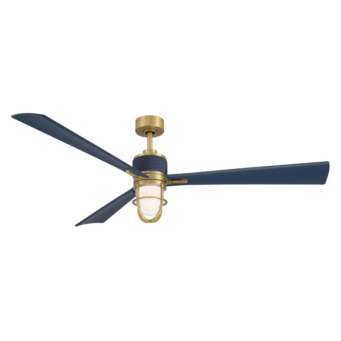 Minka Aire - F768L-LBR/NVY - 65" Ceiling Fan - Nauticus - Legacy Brass