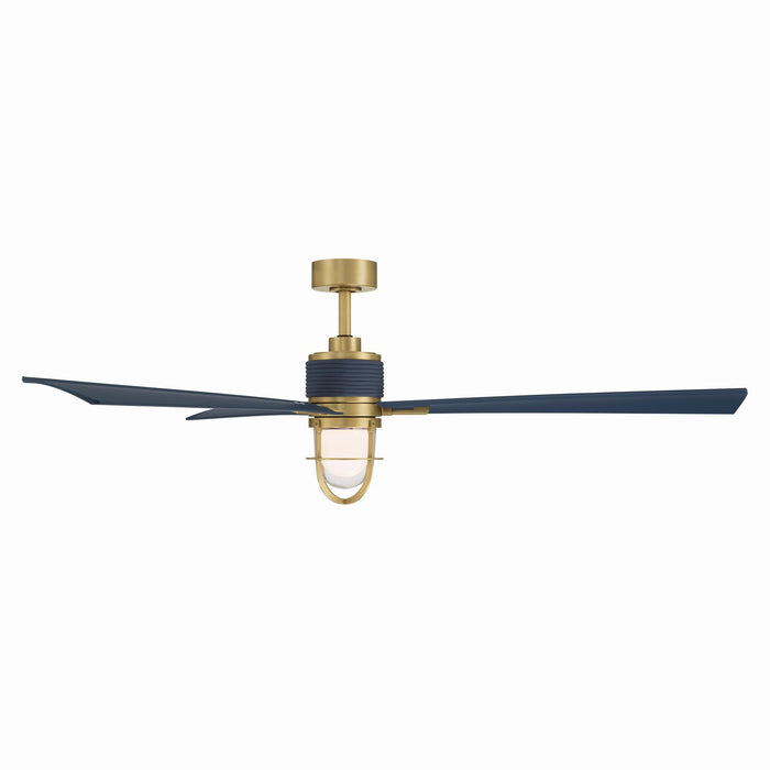 Minka Aire - F768L-LBR/NVY - 65" Ceiling Fan - Nauticus - Legacy Brass