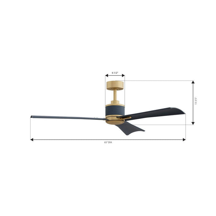 Minka Aire - F768L-LBR/NVY - 65" Ceiling Fan - Nauticus - Legacy Brass