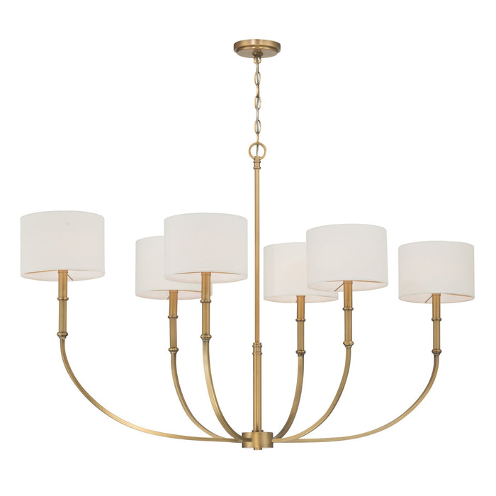 Minka-Lavery - 10427-732 - Six Light Linear Chandelier - Molvene - Legacy Brass