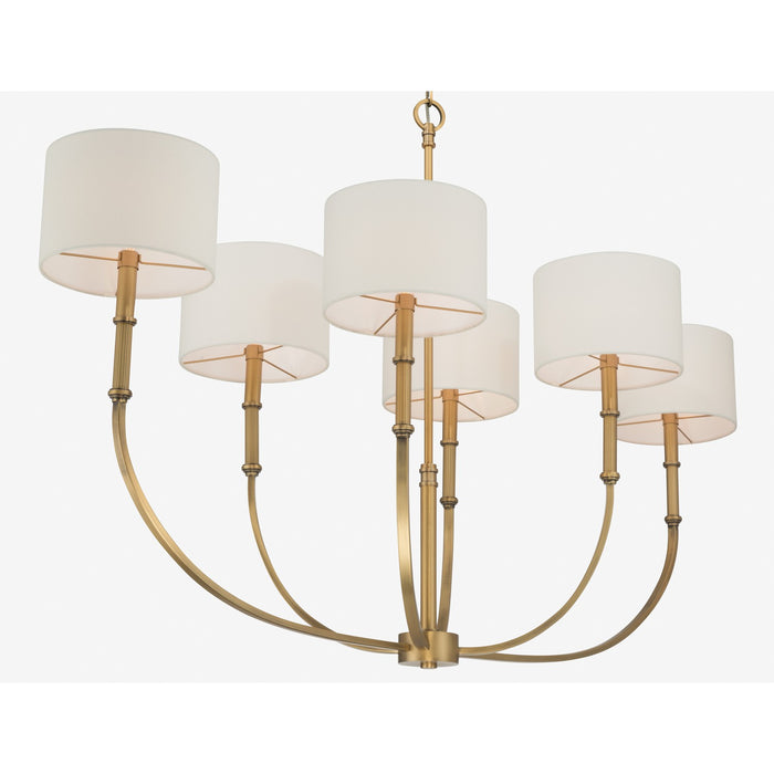 Minka-Lavery - 10427-732 - Six Light Linear Chandelier - Molvene - Legacy Brass