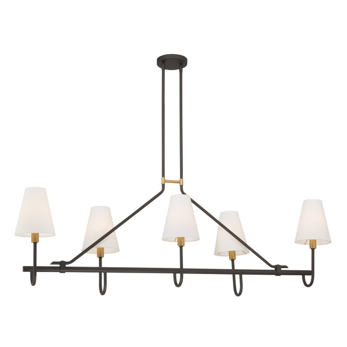 Minka-Lavery - 12105-855 - Five Light Linear Chandelier - Bellforge - Legacy Brass