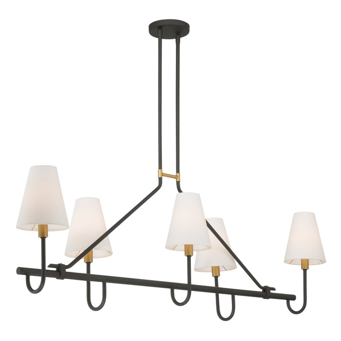 Minka-Lavery - 12105-855 - Five Light Linear Chandelier - Bellforge - Legacy Brass