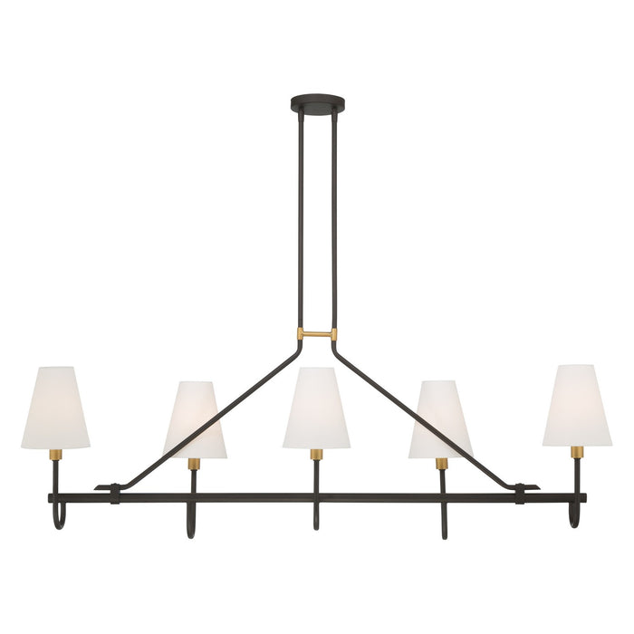 Minka-Lavery - 12105-855 - Five Light Linear Chandelier - Bellforge - Legacy Brass