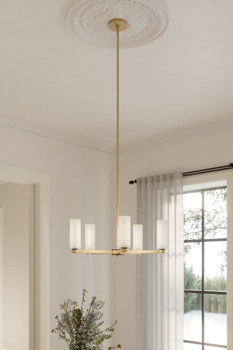 Minka-Lavery - 12326-876 - Five Light Chandelier - Wexmere - Legacy Brass