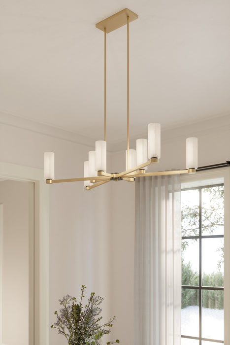 Minka-Lavery - 12327-876 - Eight Light Linear Chandelier - Wexmere - Legacy Brass