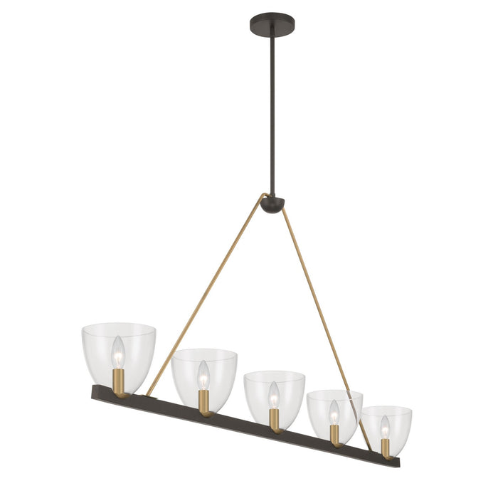 Minka-Lavery - 12727-796 - Five Light Linear Chandelier - Noellea - Dark Bronze