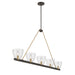 Minka-Lavery - 12727-796 - Five Light Linear Chandelier - Noellea - Dark Bronze