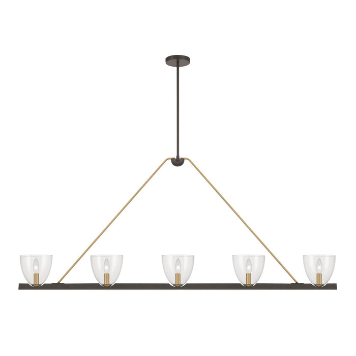 Minka-Lavery - 12727-796 - Five Light Linear Chandelier - Noellea - Dark Bronze