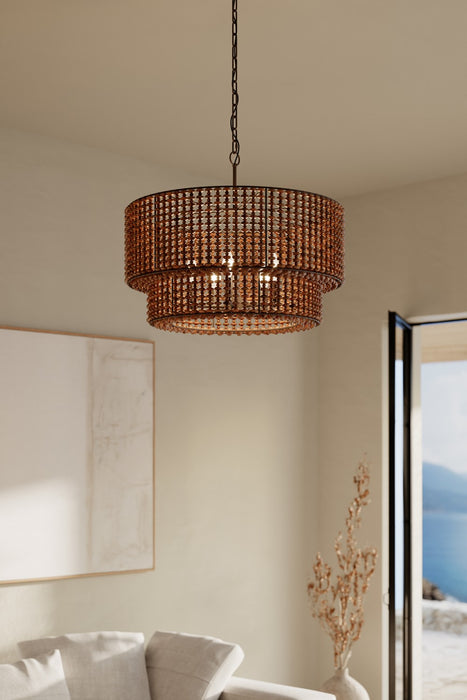 Minka-Lavery - 12955-860 - Five Light Pendant - Beaudelle - Dark Bronze