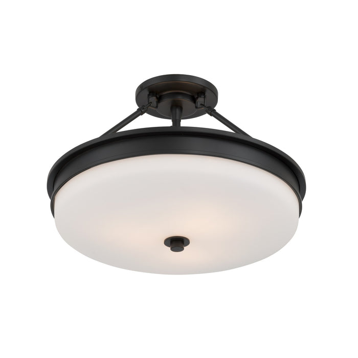 Minka-Lavery - 14086-899 - Three Light Semi-Flush Mount - Halora - Dark Matte Black